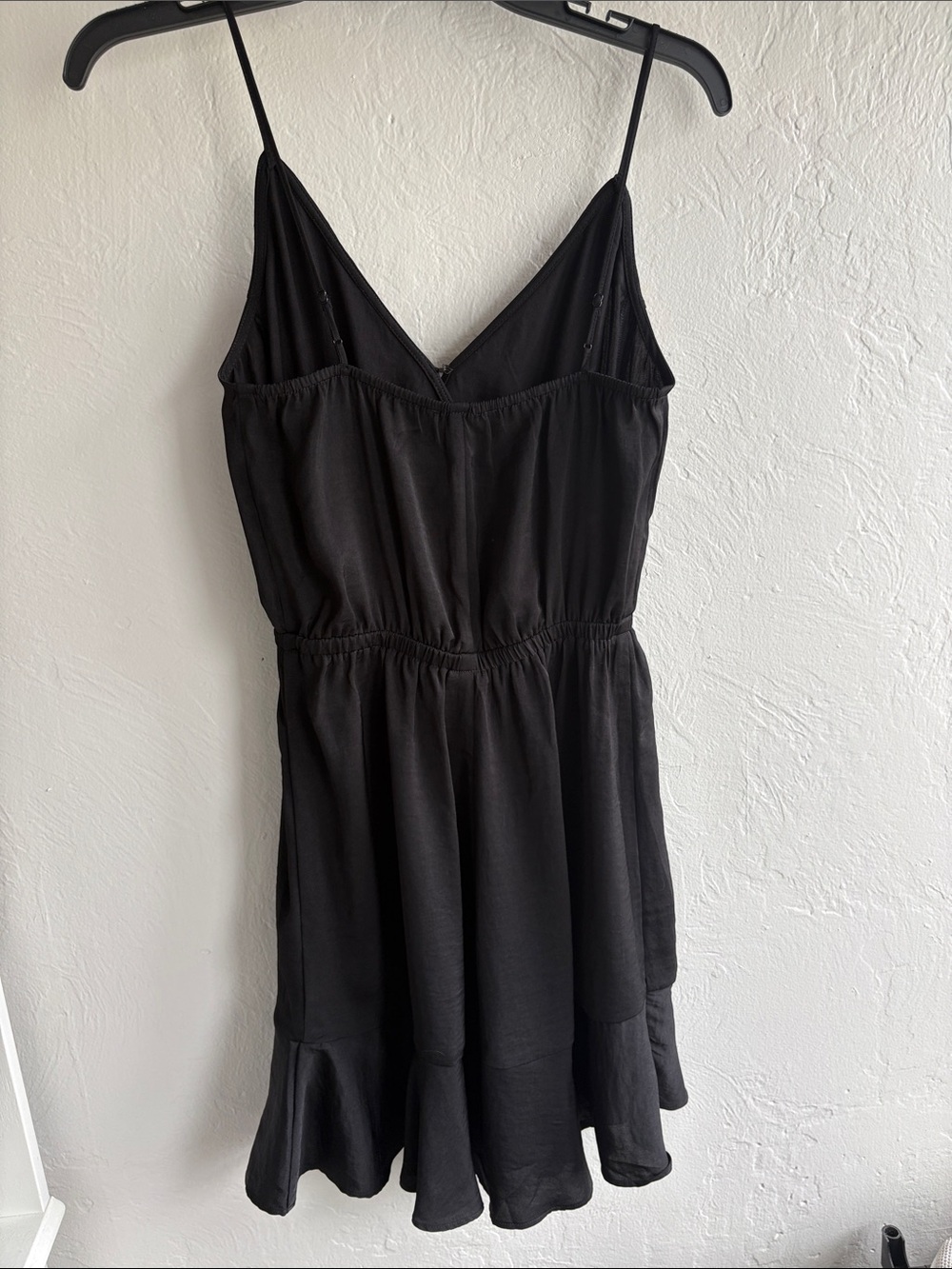 Express Black Ruffle-Front Spaghetti Strap Mini Dress - Picture 3 of 4